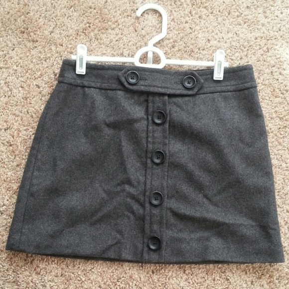 Gray military style wool mini skirt by Gap