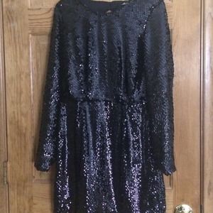Rachel Zoe black sequins party dress