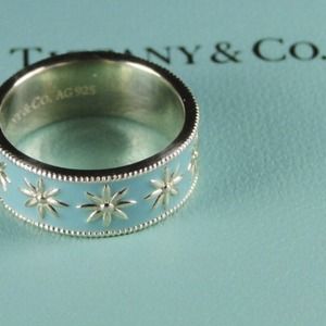 Tiffany Blue Enamel Daisy Ring ( reserved )