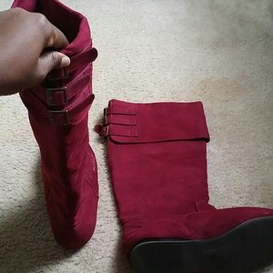 Burgundy boots