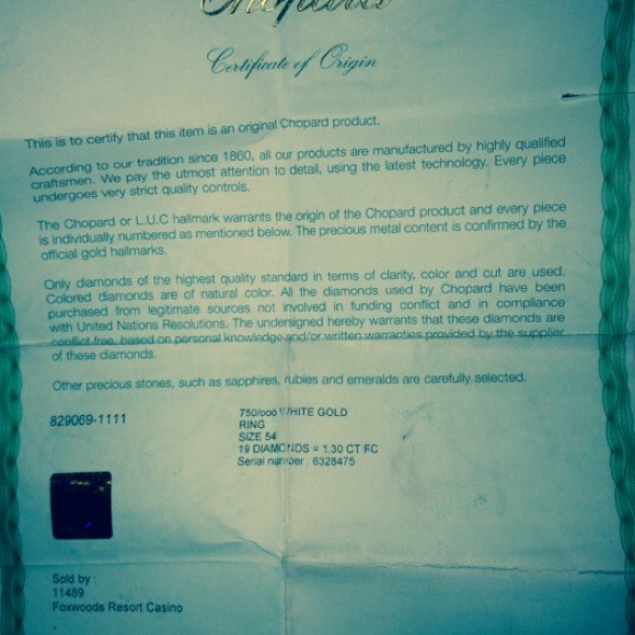 CHOPARD DIAMOND RING - Picture 2 of 2