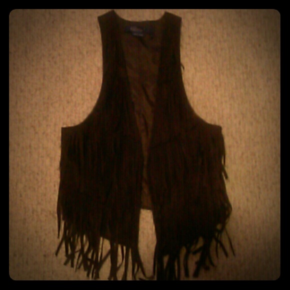 Brown Fringe Vest