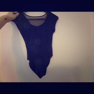 RESERVEDAmerican Apparel Gloria V Black Bodysuit