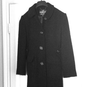 Black wool blend boucle coat