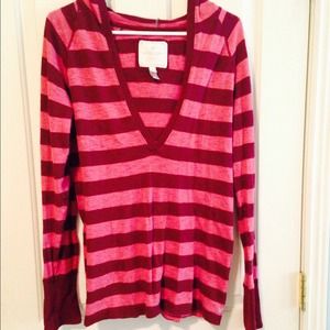 Striped long sleeved hoodie. Lightweight.