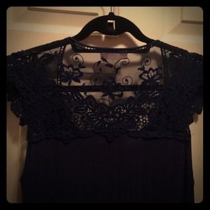 Blue lace back dress