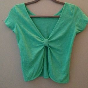 TEAL BOW TIE BACK SPUNKY SUMMERTIME SHIRT