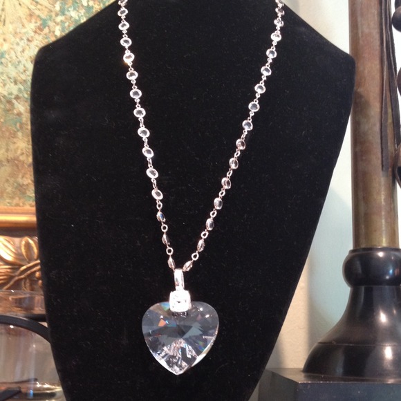 Large Genuine Crystal Heart Necklace