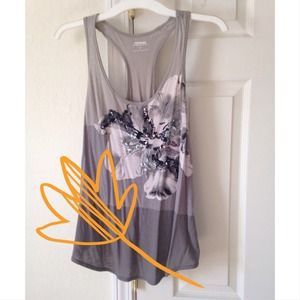 🚫sold Express gray sequin floral flowy tank
