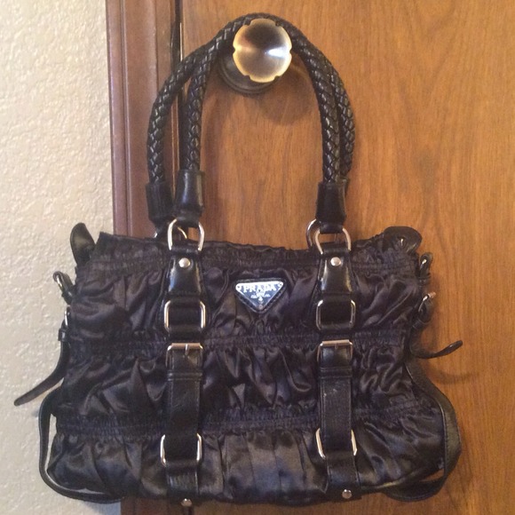 Black cloth Prada Purse