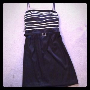 Black and white cocktail dress with belt!
