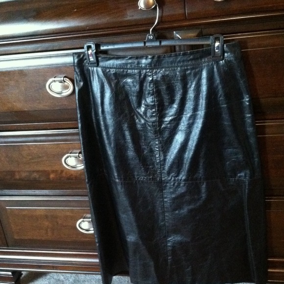 Black leather skirt