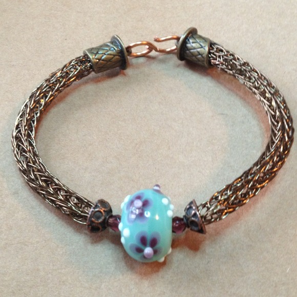 "Flowers in the attic" - Viking Knit Bracelet - Picture 2 of 2