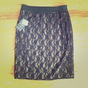 Sparkle gold and black knew length skirt