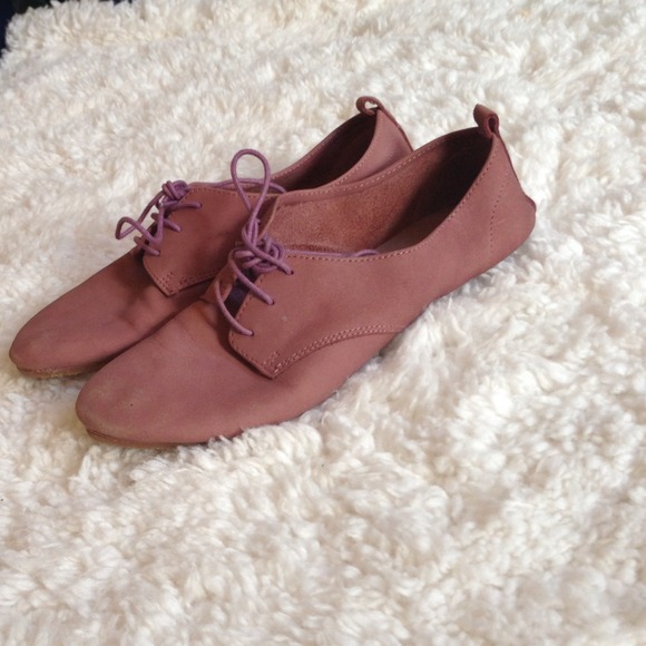 Topshop leather Oxford. Super soft, dusty rose