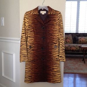MICHAEL KORS Satin Tiger Coat