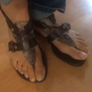 Mario Corti leather snakeskin sandal