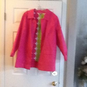 Hot pink XL rain coat.