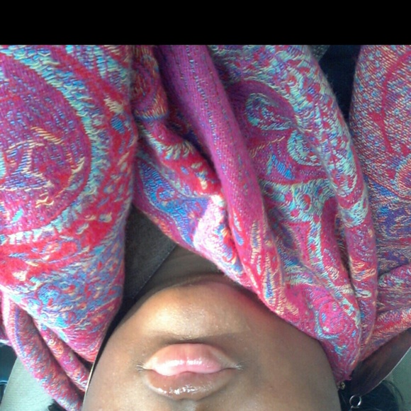 Pink blue scarf