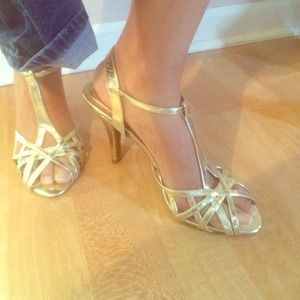 Gold Strappy heels