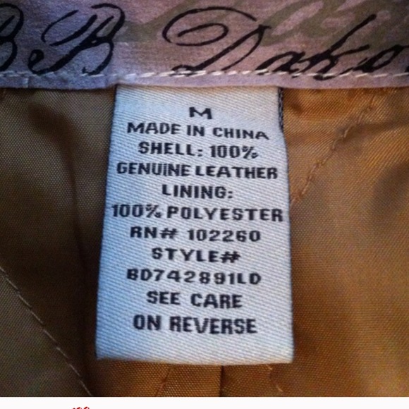 NWOT π―% Genuine BB Dakota Leather Lining Coat - Picture 2 of 2