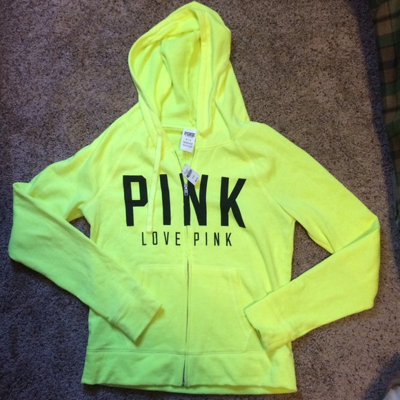 🚫SOLD🚫Adorable Neon Yellow VS Pink Sweatshirt💗