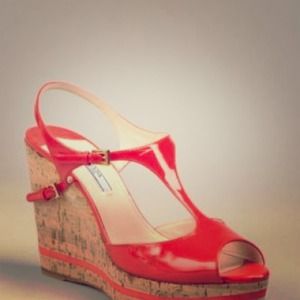 PRADA Patent Leather Wedge shoes NEW!