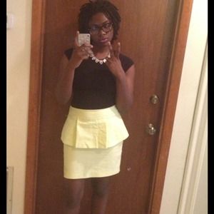 Neon Green Peplum Skirt