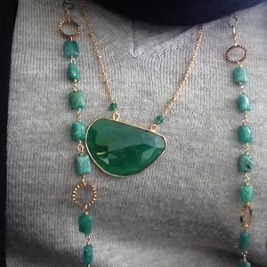 Natural Green Onyx Gemstone Necklace
