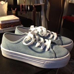 Chambray Platform Sneakers