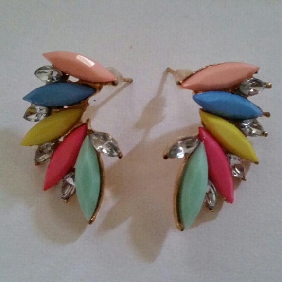 Pastel colors statement earrings