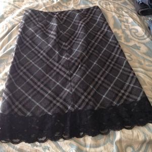 BLOWOUT Plaid skirt with lace
