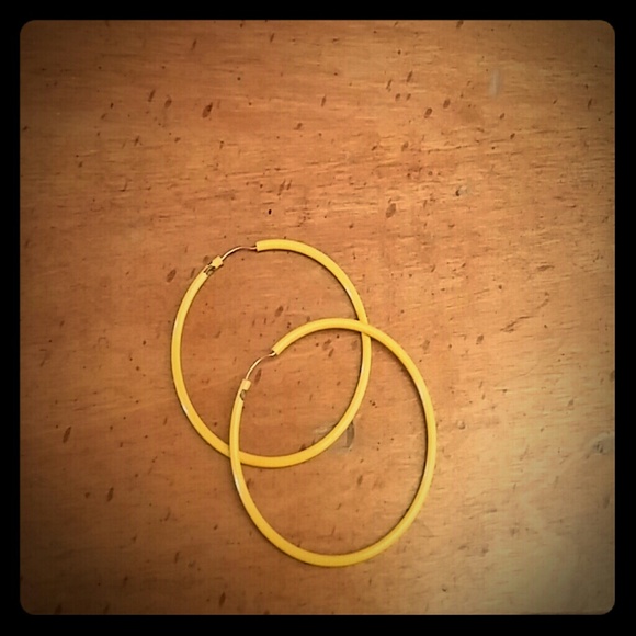 Yellow hoop earrings