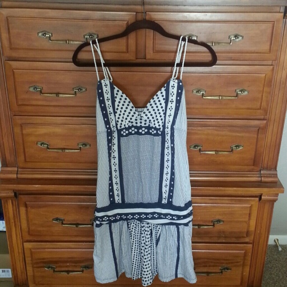 navy and white sun dress