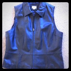 Black leather vest