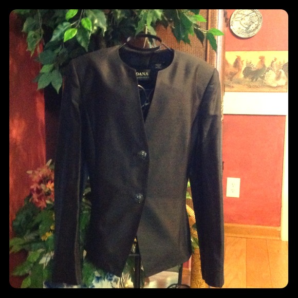 Jacket black 100% Silk 2 buttons - Picture 1 of 1