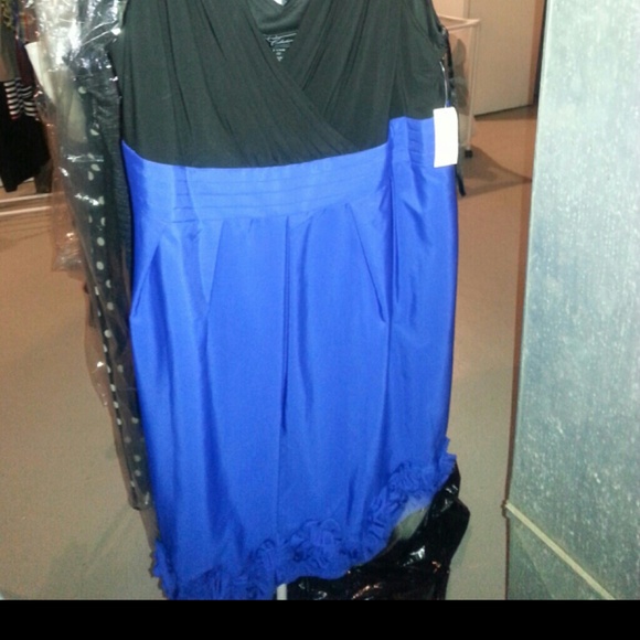 Blue and black floral dress