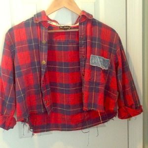 Cropped plaid vintage riley shirt