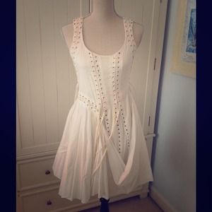 All Saints White Lace Up dress