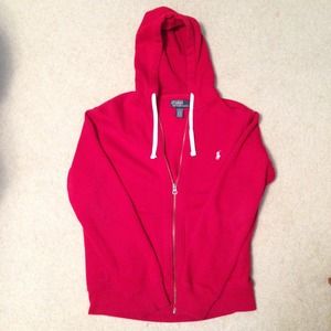 Polo Ralph Lauren Red Classic Fleece Hoodie Size M