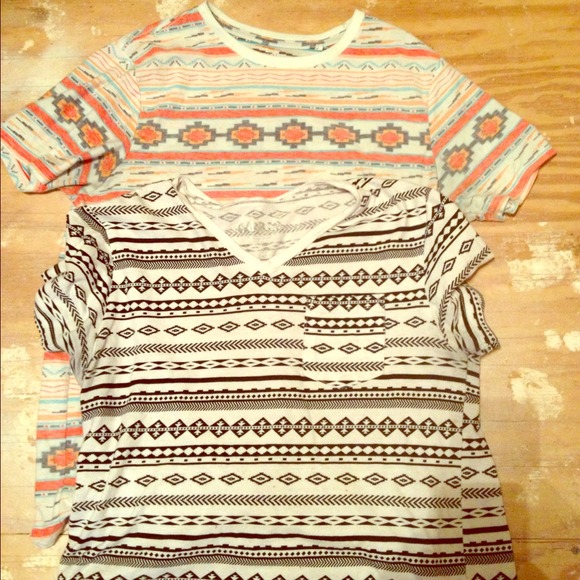 Two aztec print shirts. Guys small