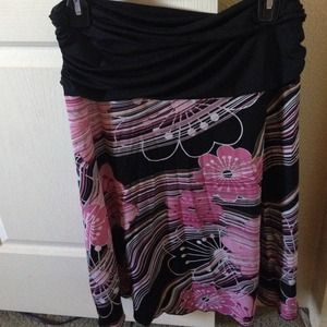 Pink & Black flower skirt