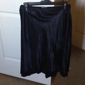 Black silky skirt