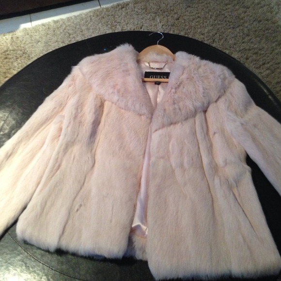 Guess Authentic rabbit fur coat