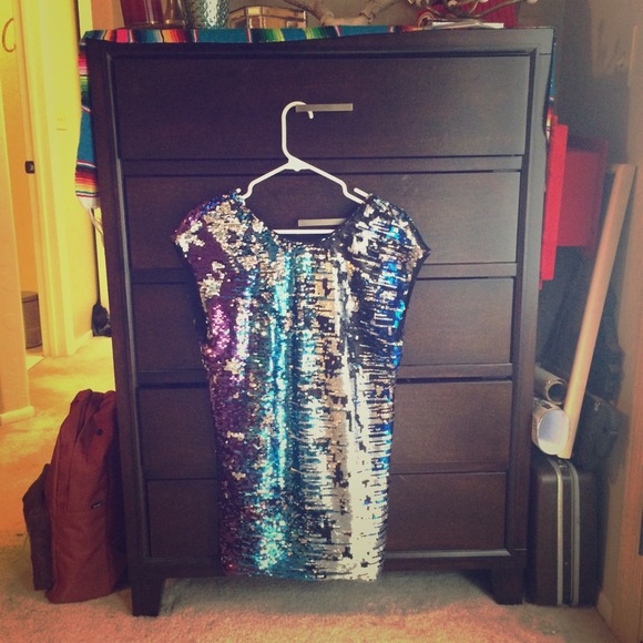 Sequin covered mini dress