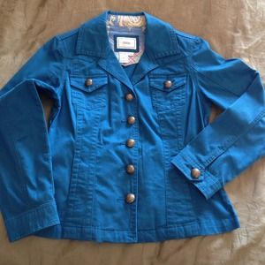 Turquoise cotton/poly jacket.