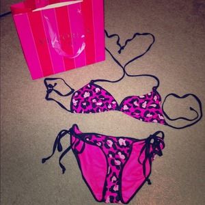 ❌SOLD❌VS Pink cheetah string bikini