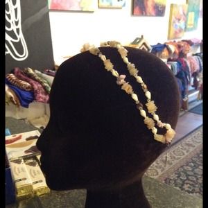 Sold Seashell and Gemstone Headband.
