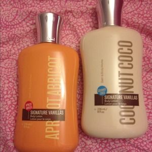 Two signature vanilla bath & body works lotions