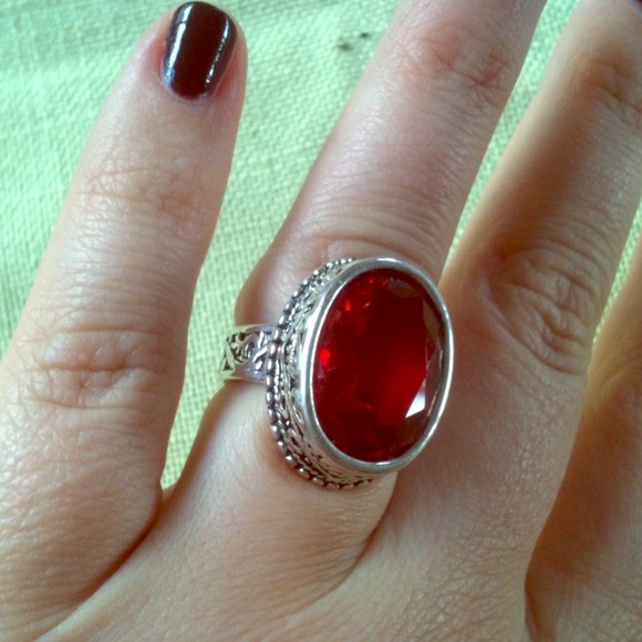 Ruby red gemstone ring